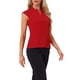 thumbnail image 4 of INSPIRAR CHIC Blusa básica sin mangas de cuello en V para mujer M Rojo Brillante, 4 of 6