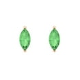 thumbnail image 3 of 1.0 Ct Marquise Cut Studs Green Crystal 18K Rose Solid Gold Everyday Dainty Earrings Push Back, 3 of 7