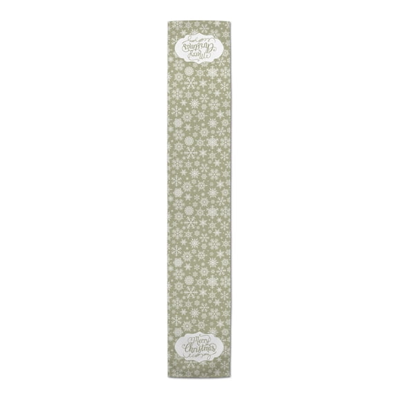 Creative Products Gold Merry Christmas Snowflake Pattern 16x72 Cotton Twill Table Runner