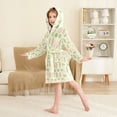 thumbnail image 4 of FORMRS Niños Bathrobe Unisex Hooded Robe Soft Plush Pajamas Sleepwear, Size 4-6T, Light Green Geometric, 4 of 7