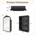 thumbnail image 2 of Jableast 16x24in Vintage Arched Medicine Cabinet with Mirror, Wall Mounted Bathroom Storage with Recessed/Surface Mount Options, Baroque Retro Design, Black Metal Frame,Easy Install Mirror Cabinet, 2 of 9