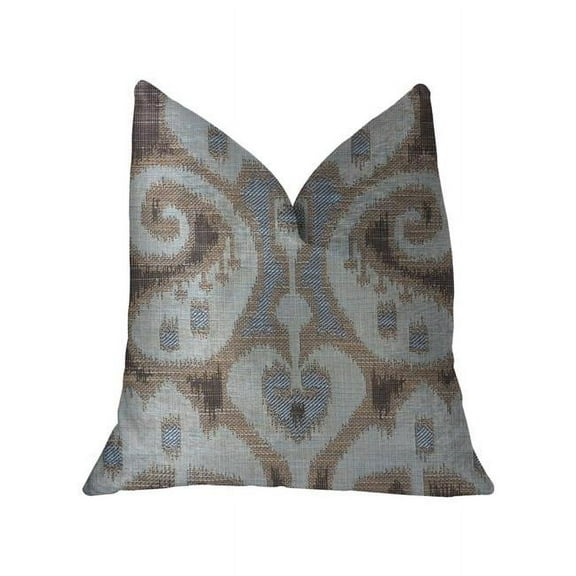 Paragon Brown, Blue & Beige Luxury Throw Pillow, 20 x 26 in. Standard