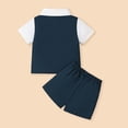 thumbnail image 4 of XAOFW Baby Boy Outfits Short Sleeved Layered Shirts Shorts Toddler Kids Summer Fall Gentleman Sets 12-18 Months, 4 of 5