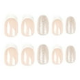 thumbnail image 3 of Fofosbeauty 24pcs Press on Nails, 2024 Fake Nails Almond Tips Design, French White Sparkle, 3 of 8