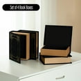 thumbnail image 3 of Set of 4 Decorative Vintage Book Shaped Trinket Storage Box, Black, 3 of 8