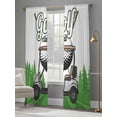 thumbnail image 4 of Golf Sheer Curtains 108 Inch Length 2 Panels Set for Living Room/Bedroom, Green Forest Tree Balls Clubs Sports Cartoon Semi Curtain Sheers Drapes Rod Pocket Curtains Window Treatment Set 52''x108''x2, 4 of 7