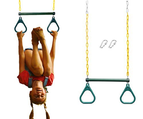 Vaorwne Trapeze Ring Swing Set Set Playground Trapeze Bar Jungle Gym Monkey Bar Ring Large Trapezoidal Ring 