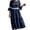 Navy, variant on Dresses for Women Linen Sleeveless Square Neck Button Front Maxi Dress with Pockets Casual A-Line Sundress Summer Vacation Beach Dress White XL