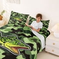 thumbnail image 3 of Feelyou Cartoon Spotted Bass Fish Full Size Sheets for Men, Green Farmhouse Camouflage Bed Sheets, 4-Piece, 3 of 5