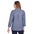 thumbnail image 2 of Ladies' Crown Collectionâ„¢ Stretch Pinpoint Chambray 3/4 Sleeve Blouse DG562W, 2 of 2