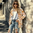 thumbnail image 5 of SCRAWLGOD Pumpkins Cardigan Jacket for Women Lightweight Graphic Sweatshirts Size S Long Sleeve Ladies Cardigan Stretchy Womens Sweater Jacket for Thanksgiving Fall, 5 of 7