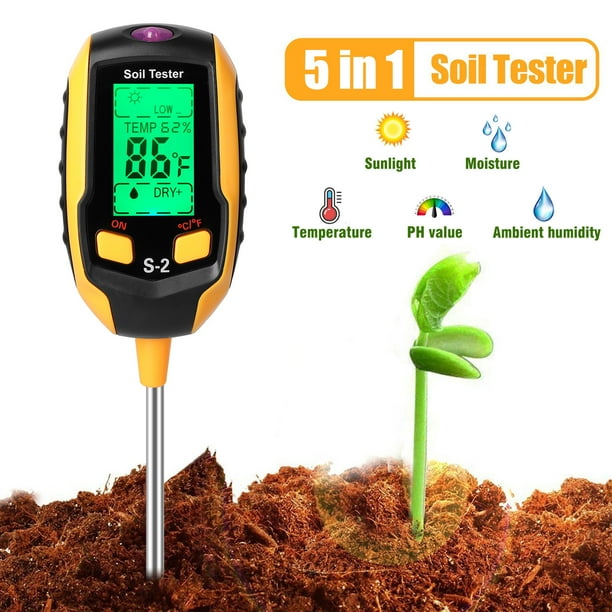 5 in1 Soil Tester, Soil Moisture Meter, Plant Water Monitor, pH Meter