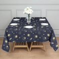 thumbnail image 3 of Dark Blue Moon Pattern Square Tablecloth,Waterproof Square Table Cover,Wipeable Spillproof Washable Table Cover for Home Kitchen Party Decor 60"x60"(152x152cm), 3 of 6