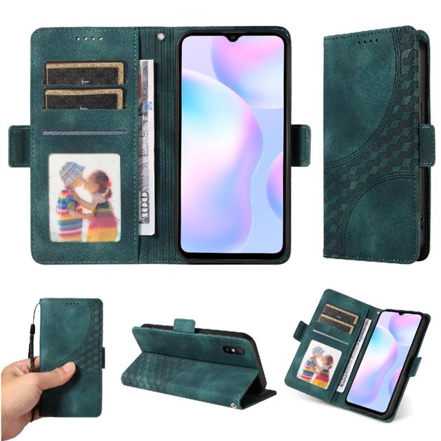 Funda GANGXUN para Xiaomi Redmi 9A con diseño acolchado elegante, cuero PU, protección total y ajuste preciso