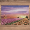 thumbnail image 3 of Ambesonne Nature Jigsaw Puzzle, Scenic Tulip Fields, Heirloom-Quality Fun Activity for Family Durable Cardboard, 1000 pcs, Orange Pink Purple, 3 of 5