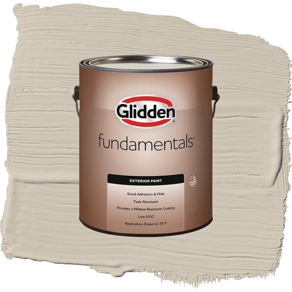 Glidden Fundamentals Synchronicity / Gray, Flat Exterior Paint, 1 Gallon