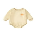 thumbnail image 1 of Baby Girls Spring Autumn Casual Romper Beige Long Sleeve O Neck Sun Print Playsuit, 1 of 9