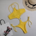 thumbnail image 6 of Sngxgn Women's Vintage Padded Push up Swimsuits Tummy Control Bathing Suits Swimwear(Yellow,M), 6 of 8
