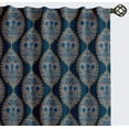 thumbnail image 2 of Vargottam Cotton Rod Pocket/Back Tab Curtains - 96" Floor-Length Drapes for Long Doors or Large Windows - Light Filtering, 3-in-1 Header - Set of 2, 52"x96" - Floral Block Pattern (Blue), 2 of 8