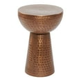 thumbnail image 5 of Déco 79 Table d'Appoint Ronde en Métal Martelé, 20" H x 14" L, Finition Cuivre Texturé, 5 of 5