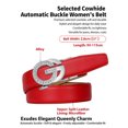 thumbnail image 2 of Catelles Red Leather Belt, with Diamond-studded Gold Double G Alloy Automatic Buckle Elegant And Durable, For 2.8cm Width women Belt,Gift Box&Length 95cm, 2 of 10