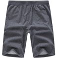 thumbnail image 4 of QPNGRP Mens Shorts Casual Drawstring Zipper Pockets Elastic Waist Darkgray 34, 4 of 4