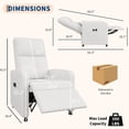 thumbnail image 6 of Garvee Electric Recliner Chair for Adult, Lazy Boy Recliner with Tall Back & Overstuffed Seat, White, 6 of 6