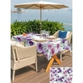 thumbnail image 5 of Outdoor Tablecloth with Umbrella Hole for Patio/Picnic/Party/Camping, Purple Pink Roses Waterproof Table Cloth Rectangle Table Cover Washable, Spring Floral Elegant Pastoral Botanical (54"x 80"), 5 of 8
