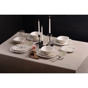 222 Fifth Batik Toile Taupe Porcelain 12-Piece Dinnerware Set, with Plates and Bowl, Service for 4