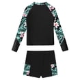 thumbnail image 4 of CHICTRY Big Girls Floral Rash Guard Swimsuits Upf 50+ Swim Tank Shirts with Shorts Modest Tankini Black 12, 4 of 5