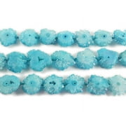 20x20mm Priced Per 2 Pieces Sky Blue Druzy Agate Cross Section Beads Genuine Gemstone Natural Jewelry Making
