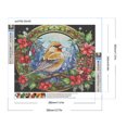 thumbnail image 2 of Pintura de diamante 5D DIY taladro redondo completo vidrieras pájaro Kit decoración 35x30cm, 2 of 9
