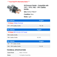 thumbnail image 2 of Oil Pressure Sender - Compatible with 1977 - 1979, 1982 - 1991 Cadillac DeVille 1978 1983 1984 1985 1986 1987 1988 1989 1990, 2 of 2