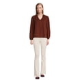 thumbnail image 2 of Time and Tru Women's Puff Sleeve Corduroy Top, Sizes XS-XXXL, 2 of 5