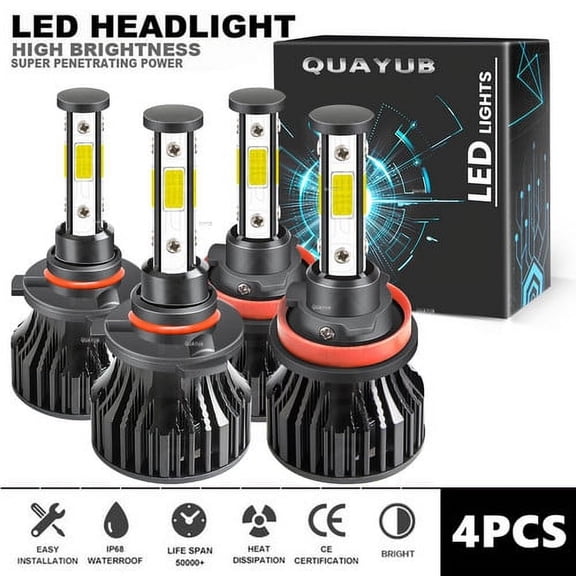 LED Headlight Bulbs 6000K A   For 2009 2010 2011 2012 Dodge RAM 1500 2500 3500