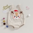 thumbnail image 2 of Okbabeha Baby Christmas Outfit Newborn Boy Girl Cute Reindeer Romper Suspender Overalls Onesie First Christmas Clothes, 2 of 7