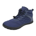 thumbnail image 3 of Rokment Barefoot Water Shoes Snow Boots for Women Men Waterproof Non Slip Wide Toe Fleece Lined Winter Hiking Ankle Booties Blue Size 8.5, 3 of 9