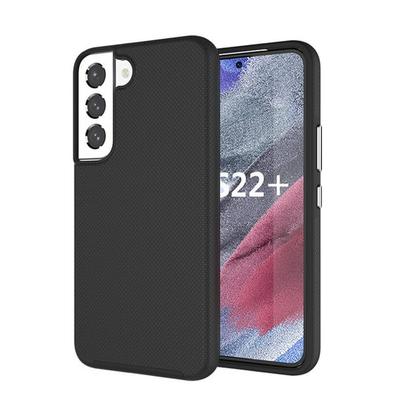 Xpm Case for Samsung Galaxy S22 Plus Slim Hybrid Impact Anti-Slip Textured Armor Shockproof Dual Layer TPU & Hard PC Rugged Cover for Galaxy S22  Plus - Black