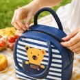 thumbnail image 4 of Lunch Bag, Cartoon Patterned Insulated Bento Box Portable Handheld Thermal Cooler Pouch Leakproof Outdoor Picnic Work Travel Food Storage Carrier Tote Bag for Adults 7.48x9.06in Dark Blue, 4 of 5