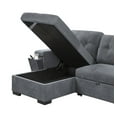 thumbnail image 3 of Fabric Reversible Sleeper Couch Sectional Sofa with Storage Chaise Cup Holder 2 USB Ports and Pockets, L Shape Sofa Corner Sofa with Pull-out Bed, Reversible Storage Chaise for Living Room Bedr, 3 of 9