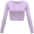thumbnail image 1 of GHSDFBB Women's Basic Round Neck Long Sleeve Crop Top, 1 of 2