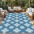 thumbnail image 2 of Blue Floral Outdoor Rug 5x7 Ft - Reversible Patio Rug Outdoor Camping Rugs, Spring Flowers Modern Abstract Art Farmhouse Indoor Outdoor Area Rugs, Non-Slip Outdoor Carpet Runner for Deck/Porch, 2 of 8