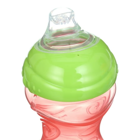 Nuby 2 Pack 10 Oz. Clik-It Cup with Silicone Spout, Red & Blue