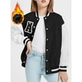 thumbnail image 7 of Mikrdoo Girls's Varsity Baseball Jacket Casual Embroidery College Fleece Warm Jacket Coat, 7 of 7