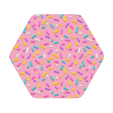 

Cauagu Pink Donut for Round Coaster Drink Coasters Set of 4 Leather Bar Beer Beverage Cup Mat for Drinks for Tabletop Protection & Coffee Table Decor