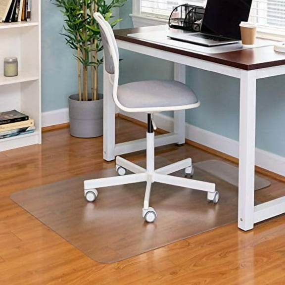 Ilyapa Office Chair Mat with Lip for Hard Floors 36" x 48" Heavy Duty Clear, PVC Chair Mat for Hardwood and Tile Floors, Home or Office Use