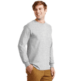 thumbnail image 3 of Gildan Long Sleeve T-Shirt for Adult Men Crew Neck Ultra Cotton Casual Tee comfort and durability Ash Color 6 oz 100% Cotton Classic fit Long Shirt, Size-S, 3 of 6