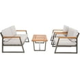 thumbnail image 4 of SAFAVIEH Randolph Outdoor Patio 4 Piece Conversation Set, Grey/Light Grey, 4 of 14