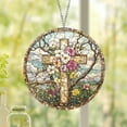 thumbnail image 6 of Flower Suncatcher Faux Stained Glass Window Hanging Christ Wall Art Religious Bible Verse Gift, Xinsrenus Under $5! Flower Suncatcher Faux Stained Glass, 6 of 6