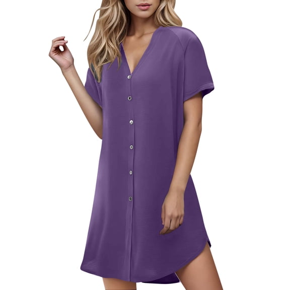 Women Dresses Party Elegant Casual Button Summer V Neck Spring Short Sleeve Dress Night Dress A Line Casual Dress Wedding Guest Cocktail Clubbing Dresses Evening Gowns